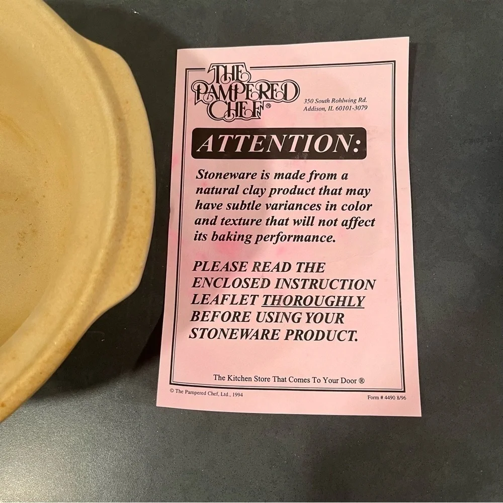 Pampered Chef stoneware mini baking bowl
